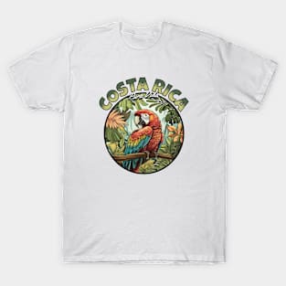 Rainforest Rainbow 🦜 Discover Costa Rica's Scarlet Macaws T-Shirt